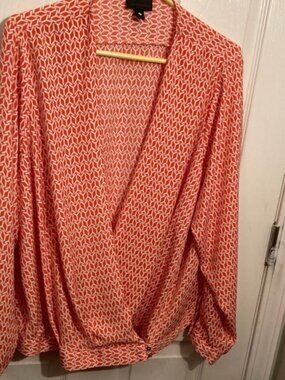 Worthington Orange/Pink Patterned Blouse